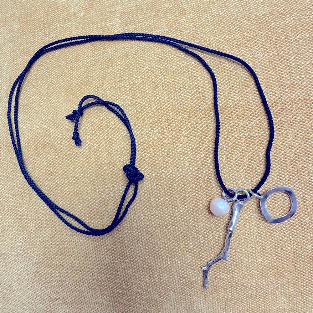 Ippolita 925 Silver Charm Necklace on Cord